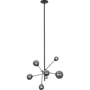 Olucia Kaily - Design Hanglamp - 6L - Aluminium/Glas - Grijs;Zwart - Rond