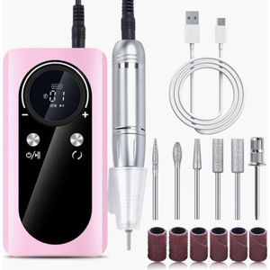 Nagelboormachine Elektrische-Draagbare Nagelvijl Oplaadbare-Nagelschuurmachine Voor Gel Nagels -Polijsten Voor Thuis Manicure -Pedicure Salon- Cadeuset vrouwen.