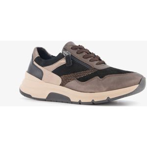 Hush Puppies leren dames sneakers zwart bruin - Maat 37 - Uitneembare zool