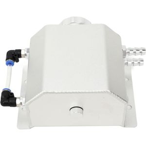 Expansievat Universele Motor Koelvloeistof Expansievat 1L Aluminium Legering Overloop Reservoir Fles Tank (Zilver)