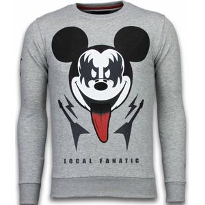 Kiss My Mickey - Rhinestone Sweater - Grijs