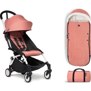 Babyzen YOYO² buggy 6+ met voetenzak - ginger met wit frame