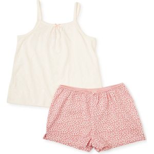 Little Label - zomerpyjama-set - roze luipaard - bio katoen - 6Y/110-116