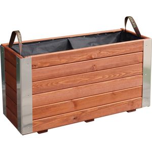 Plantenbak met Aluminium Hoekstrips en Worteldoek Bruin 80 x 43.5 cm