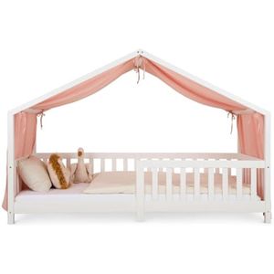Roze bedhemel van 100% katoen - tweelaags mousseline baldakijn voor kinderkamer