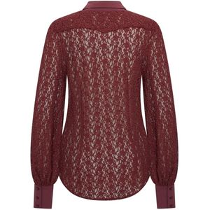 Travel Blouse Lace 202694 Burgundy