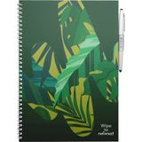 MOYU - Safari Nights Notebook - Uitwisbaar Notitieboek A4 Hardcover - Multifunctionele pagina’s - Inclusief uitwisbare pen, houder en wisdoekje