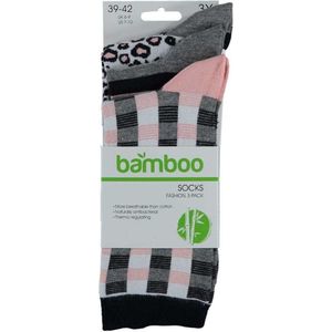 Apollo Sokken Fashion Bamboo Dames Bamboe Grijs 3-pack Mt 35/38