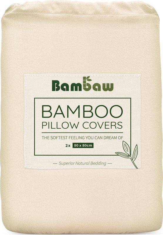 Bambaw - Luxe Bamboe Kussenslopen - Ivoor - 80cm bij 80cm - 2 Stuks - Hypoallergeen