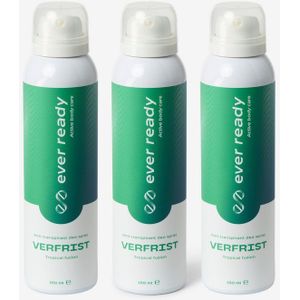 Ever Ready Deodorant - Langdurige Frisheid & Bescherming - 100% Natuurlijke Anti-Transpirant - Alcoholvrij & Huidvriendelijke Bodyspray - Deo voor mannen en vrouwen - Tropische Geur - 3x150ML