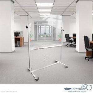 Whiteboard Glas Transparent Verrijdbaar 100x150 cm | Mobiel Whiteboard van glas | Design glazen whiteboard | sam creative whiteboard