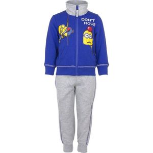 Minions joggingpak - Don't move - Blauw/Grijs - Maat 110/116 (6 jaar)