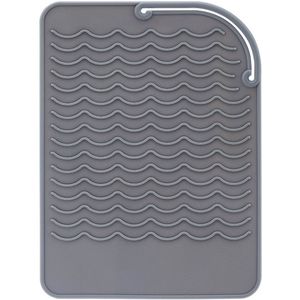 Siliconen hittebestendige pads - Hittebestendige pads voor krultangen, stijltangen en stijltangen Haartools - Hittebestendige pads voor stijltangen - Siliconen beschermpads - Voor thuis, kapsalon - Grijs - 8,5"" x 6,3