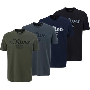 s.Oliver T-shirt Logo T-Shirt Verpakking van 4