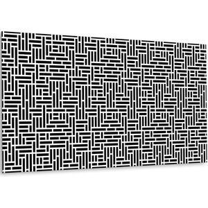 Tulup PVC Wandpaneel - Geometrische Abstractie Vinyl Wandpaneel - 100 cm x 50 cm - Zwart en wit Wandbekleding Vinyl - 1 stuk - PVC Muurpaneel - Geometrisch Muurpaneel - Wandpaneel PVC - Plaktegels Keuken en Badkamer