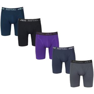 5-PACK LUXE EN ELASTISCHE HERENBOXERSHORT MET LANGE PIJPEN J&C - maat M
