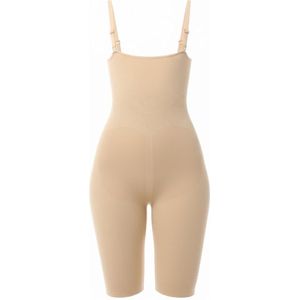 TAFUER - Shapewear Bodysuit Dames – Beige - S/M – Corrigerend Ondergoed met Verstelbare Bandjes & Lange Pijpen - 1 Stuk