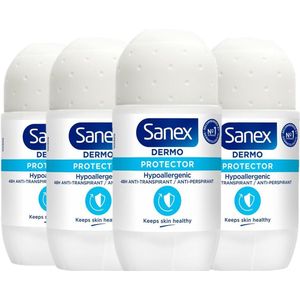 Sanex Deo Roller Dermo Protector 4 x 50 ml - 48H Anti-Transpirant