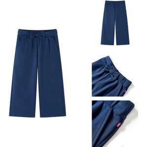 vidaXL Kinderbroek - Kinderbroeken - Broeken - Marineblauwe Broeken Met Wijde Pijpen - Kinderbroek met wijde pijpen 92 marineblauw