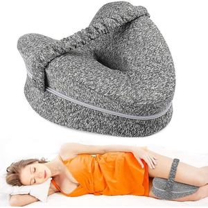 Orthopedisch wigkussen voor zijslapers - ergonomisch traagschuimkussen met riem - ondersteunt benen, knieën en rug Kniekussen voor in bed