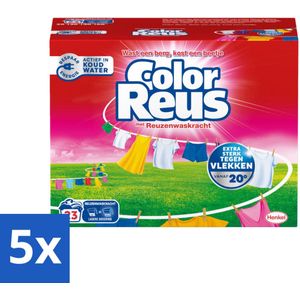5 x Color Reus - Waspoeder - Gekleurde Was - 23 Wasbeurten - Kleurbehoud - Vlekverwijdering - Frisse Geur - Waspoeder - Gekleurde Was