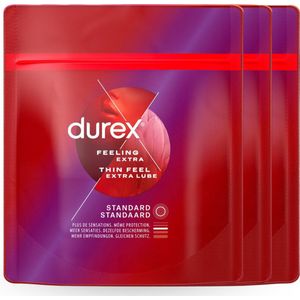 Durex - Condooms - Thin Feel Extra Lube 40st x3 - Voordeelverpakking