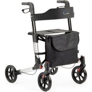 MultiMotion Double Lichtgewicht rollator - Zilver - Dubbel Opvouwbaar - PU banden