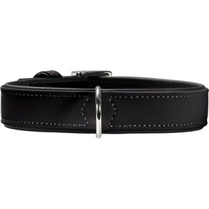 Hunter halsband voor hond softie kunstleder nubuck look zwart 42-50 cmx28 mm