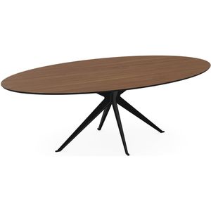 Melamine eettafel noten - Ovaal - Anna onderstel - eiken tafel 160 x 80 cm