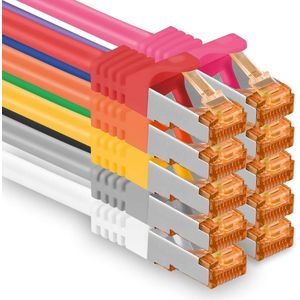 Cat 7 Ethernet Cable - 1aTTack - Netwerkkabel RJ45 - 10Gbps 600MHz - 10 kleuren - 05m