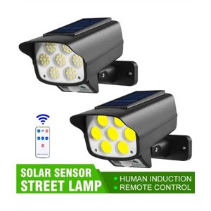LED solar schijnwerper - IP66 - Zone- Met bewegingssensor + schemersensor - Zwart