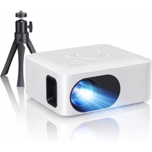 SCH® Draagbare beamer - Beamer - Projector - Mini Beamer - Wit - 15cm x 12cm x 7cm