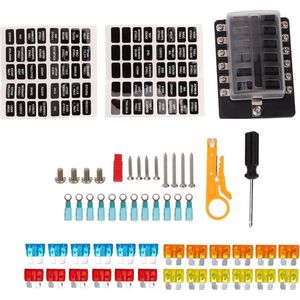 12 Way Blade Fuse Block Met LED-indicator Waterdichte Hoes - Auto Zekeringkast Assortiment Kit RV Boot Marine Truck .