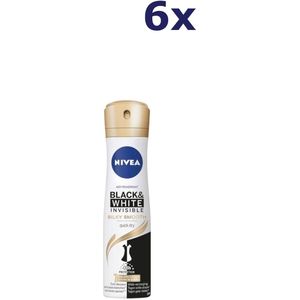 6x Nivea Deodorant Black & White Silky Smooth Spray for Women 150ml