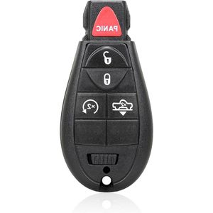 Vervanging Keyless Entry Autosleutel Fob met Deursleutel - Zwart - 5 Knoppen - Luchtvering - 433Mhz - Dodge Ram 1500/2500/3500 2013-2018