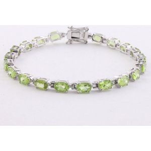 Zilveren tennisarmband met peridoot