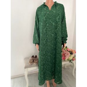 Jurk- lange jurk dames- lange mouwen lange jurk groen- dames jurk- jurk dames groen- classy- modest jurk groen- maat m/l- dress- women- groene dames jurk