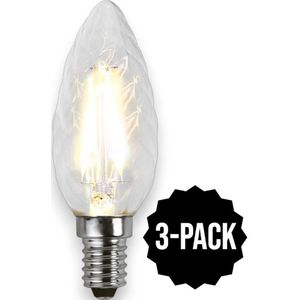 3-Pack | Kaarslamp - E14 - 2W - Extra Warm Wit - 2700K - Filament - Helder