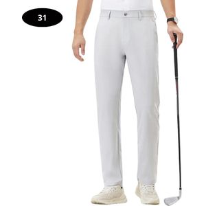 Bovista Golfbroek Heren - Golfkleding - Golfen - Golf Accessoires - Nette Pantalon - Lichtgrijs S - Maat 46