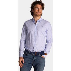 NZA - Blauwe katoenen overhemd met print