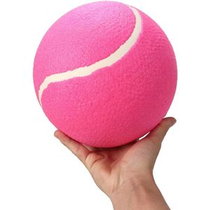 8 Inch Inflatable Giant Tennis Ball - Jumbo Dog Ball Pet Chew Toy (Pink)