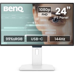 BenQ Full HD 24 inch EyeCare Monitor GW2490TC - Beeldscherm 144Hz - IPS - Full HD - 99% sRGB - 1 x USB-C - 1 X HDMI - 1 x Display Port - Ergo Design- In hoogte verstelbaar - Ingebouwde speakers - Native Contrast 1500:1