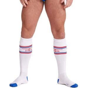 Mister B URBAN Voetbalsokken Wit Rood Blauw
