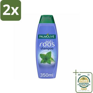 Palmolive Naturals - Shampoo - Anti-Roos - Wilde Munt - Verfrissend - 350 ml - Voordeelverpakking - 2 stuks - Anti-roos shampoo - Wilde munt shampoo