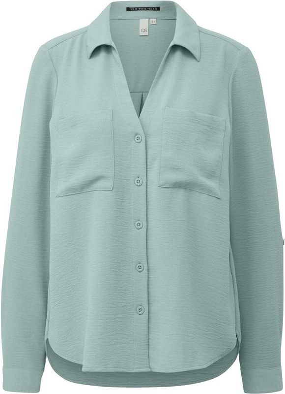 Blouse - Crêpe - V-hals - Casual - Met Borstzakje