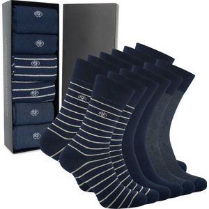 Mario Russo Premium Sokken - Giftbox - Sokken Heren - Happy Socks - 39-42 - 6-pack - Navy