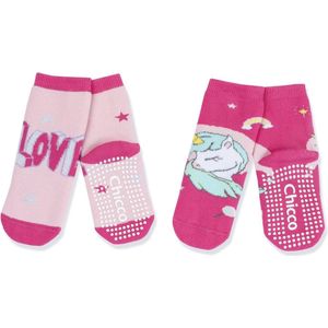 Antislipsokken Uniseks voor Kinderen en Tieners - Roze, 3-4 Jaar (Pakket van 2)