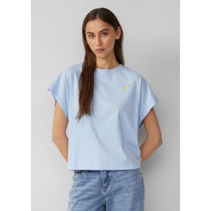 T-shirt - Jersey - Ronde Hals - Kwartmouw - Losse Pasvorm - Borduursels