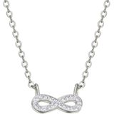 Lucardi Dames Ketting met infinity hanger - Staal - Ketting - Cadeau - Moederdag - 47 cm - Zilverkleurig