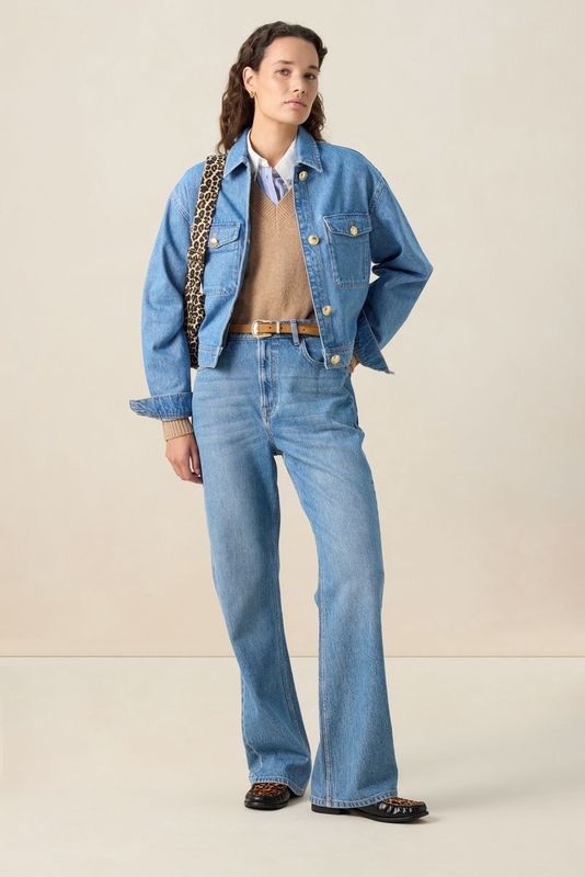 Sissy-Boy - High Waist Flared Jeans - Blauw - 5-Pocket Model